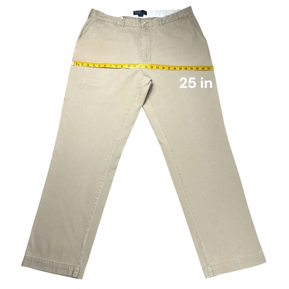 Polo Ralph‎ Lauren Men's Classic Chino Pants 100% Cotton Khaki 38/34